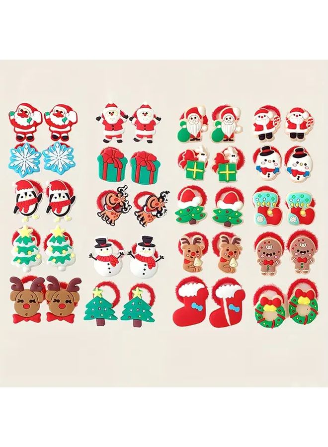 Christmas Hair Set 10pcs Multicolor Festive Holiday Party Hair Decorations - Image 1